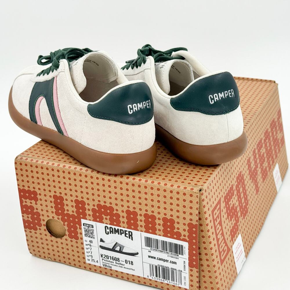 Camper Pelotas Soller K201608-018 White Green Pink Nubuck Sneakers Women's 9 - Picture 6 of 16